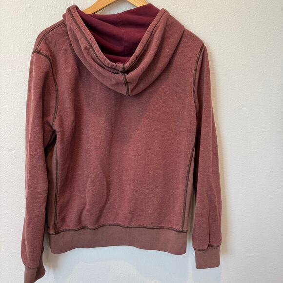 Lucky Brand Men's Full Zip Hoodie Heathered Red Sweatshirt Small - Picture 2 of 5